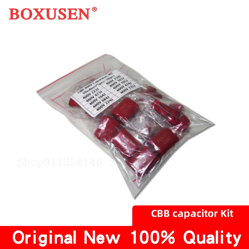 Capacitor Kit Assortment - 10value*5PCS=50PCS 400V 10nF ~ 3.3UF Metallized
