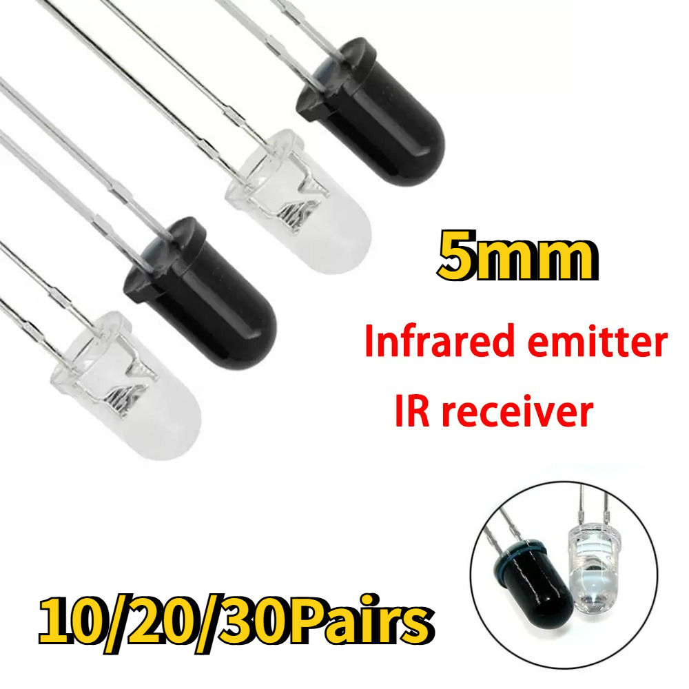 Diy Electronics India - 10-30Pairs 5mm 940nm IR LED Diode