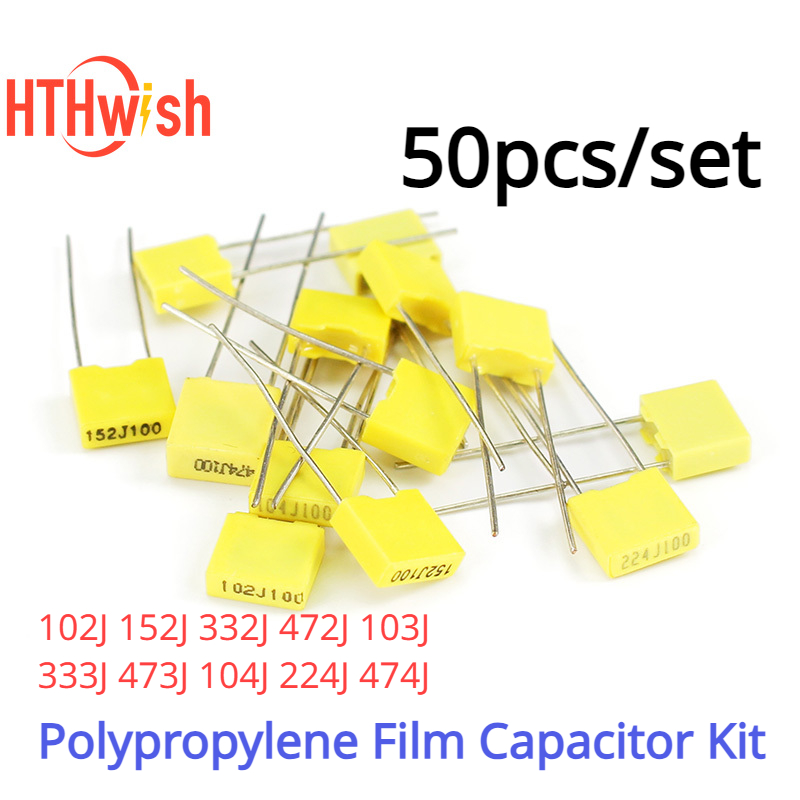 Capacitor Kit Assortment - 50PCS 102J~474J Polypropylene Film Capacitor Kit