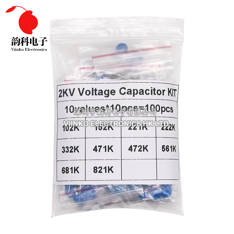 Capacitor Kit Assortment - 100pcs 2KV High Voltage Ceramic Capacitor