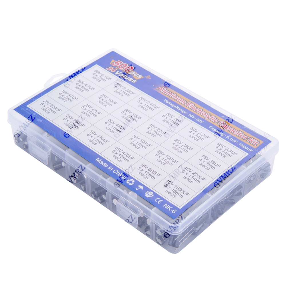 500PCS/lot 16-50V mix Electrol - Capacitor Kit Assortment 评论和价格