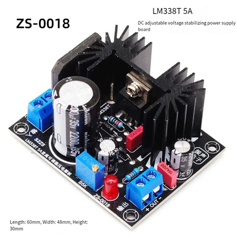 LM338 5A Output Adjustable Lin - Diy Electronics Power Supply 评论和价格