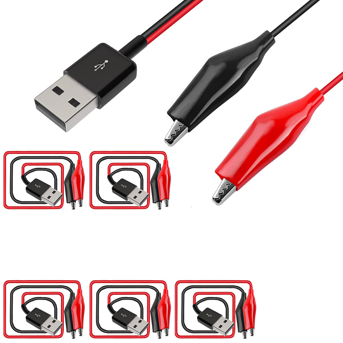 Alligator Clip to USB, Crocodi - Crocodile Clip Set 评论和价格