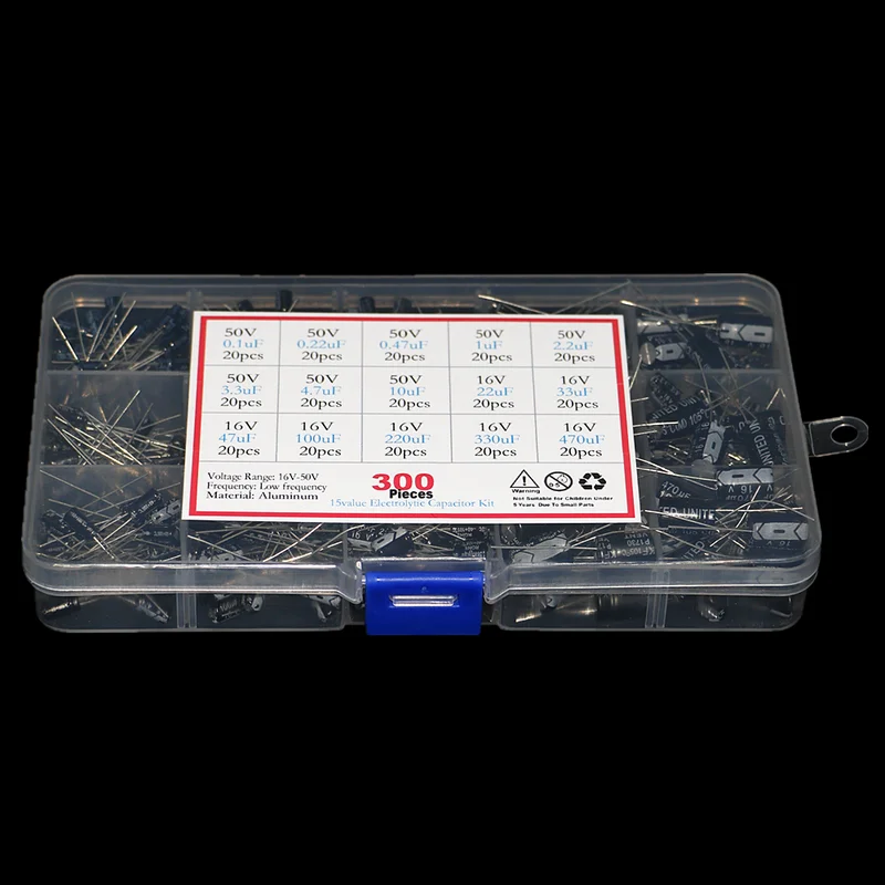 300pcs 15 types 16V 50V 0.1uf- - Capacitor Kit Assortment 评论和价格