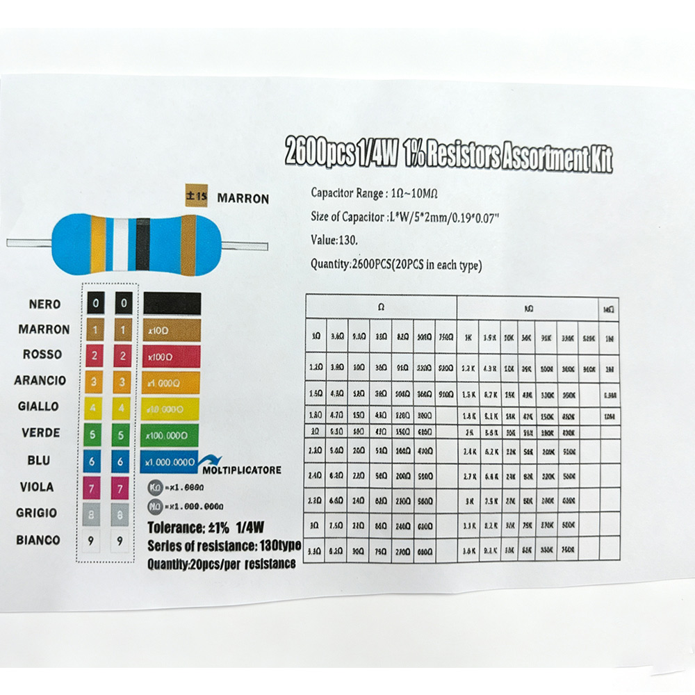 2600pcs Metal Film Resistors A - Diy Electronics For Beginners 评论和价格