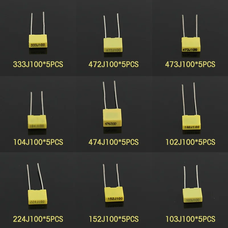 50PCS 102J~474J Polypropylene  - Capacitor Kit Assortment 评论和价格