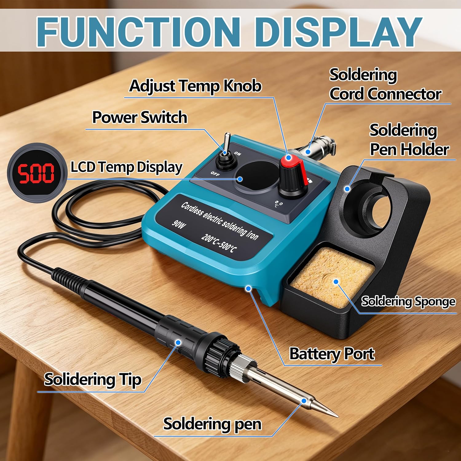 90W LED Digital Cordless Solde - Diy Electronics Power Supply 评论和价格