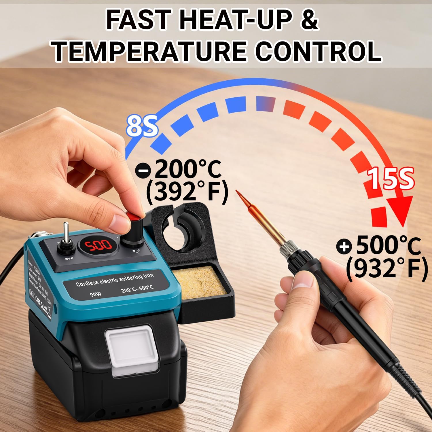 90W LED Digital Cordless Solde - Diy Electronics Power Supply 评论和价格