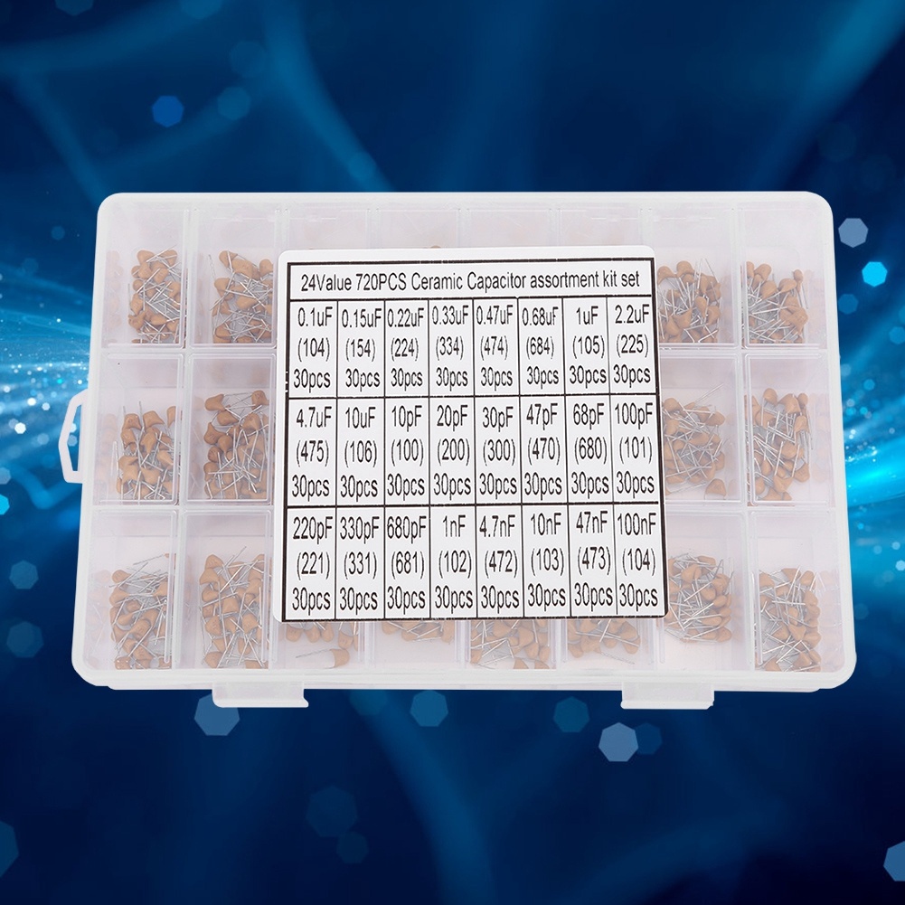 720Pcs 24 Types Ceramic Capaci - Capacitor Kit Assortment 评论和价格