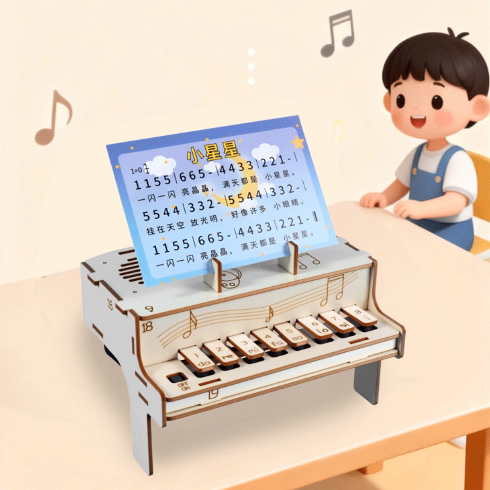 DIY Wooden Electronic Piano Mo - Diy Electronics Learning Kit 评论和价格
