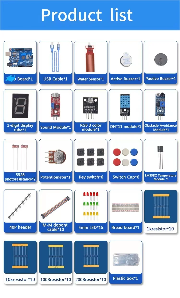 Basic Starter Kit for Arduino  - Diy Electronics Basics 评论和价格