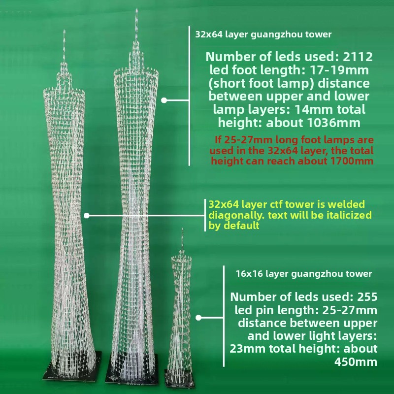 64 Layers Canton Tower DIY Ele - Diy Electronics For Beginners 评论和价格