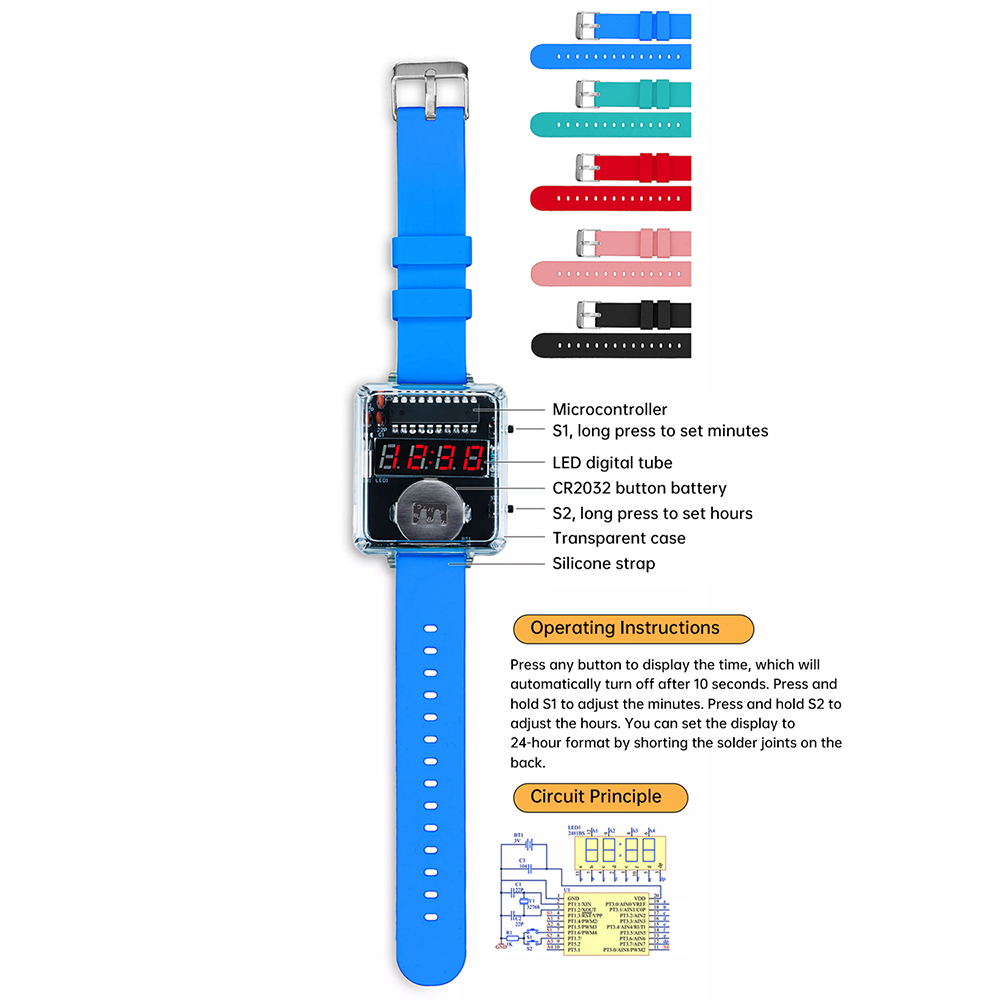 DIY Electronic Watch Kit 0.28' - Diy Box Electronics Mall 评论和价格